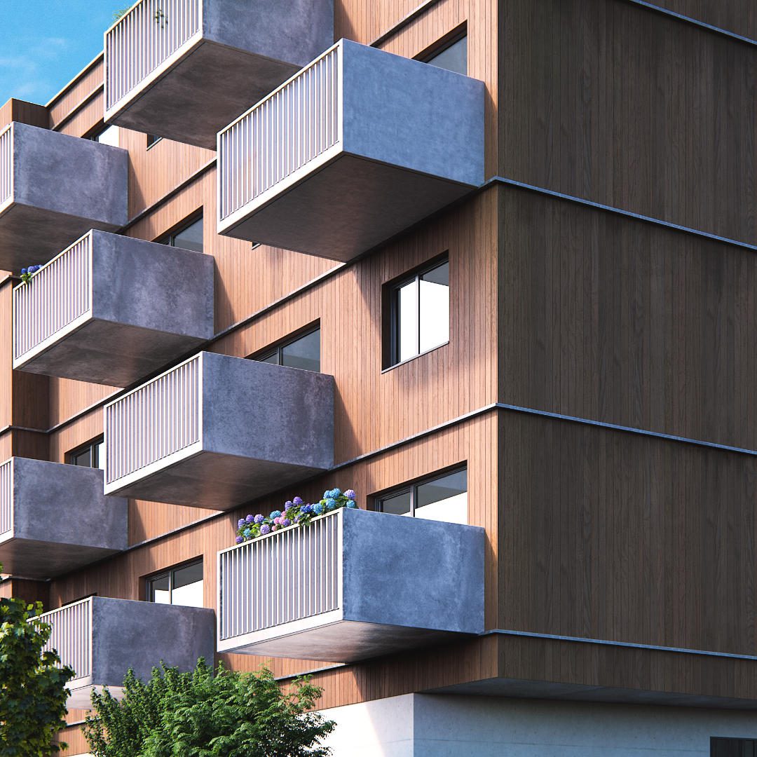 A modern building clad in Thermory thermally-modified wood